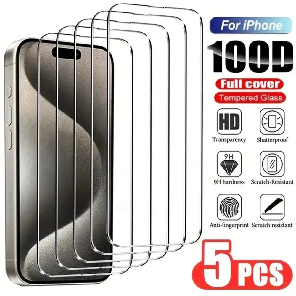 5-Pack of Premium Tempered Glass Screen Protectors for iPhone SE 2020/2022 - NEW